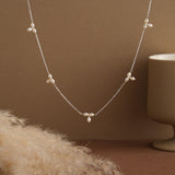Dainty Minimalist Pearl Cluster Necklace – Delicate Everyday Luxury - Gift for her